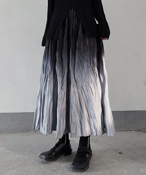 Gradient Wrinkled Skirt